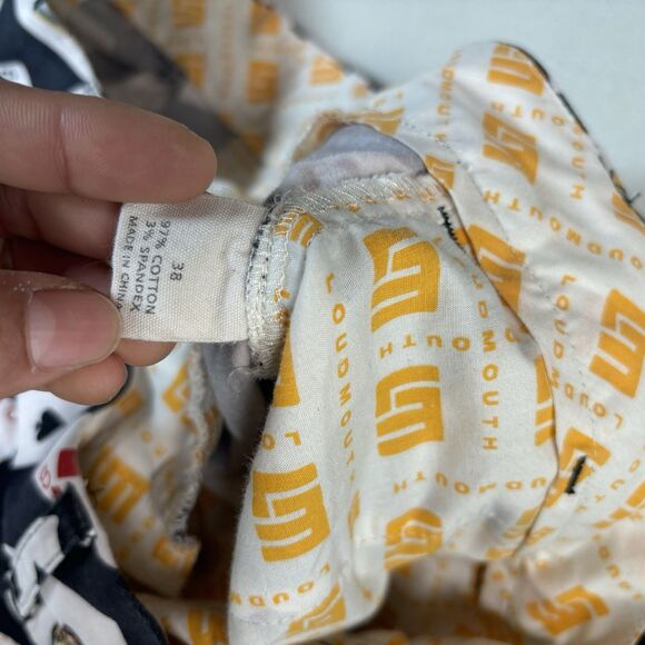 LOUDMOUTH Golf Shorts Girls Playing Cards Printed Black Size 38 gamble poker AOP - Picture 3 of 9